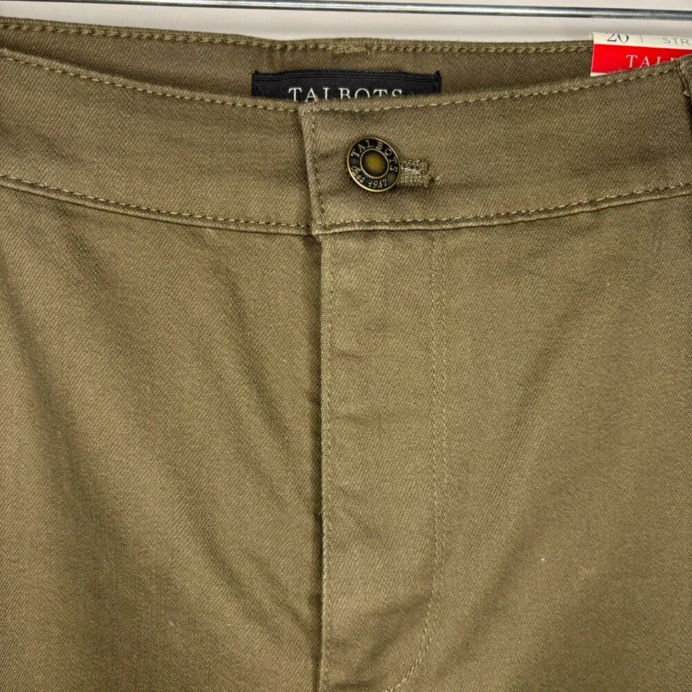 TALBOTS NEW Flawless Five-Pocket Straight Jean Plus 20 Green Stretch Slimming